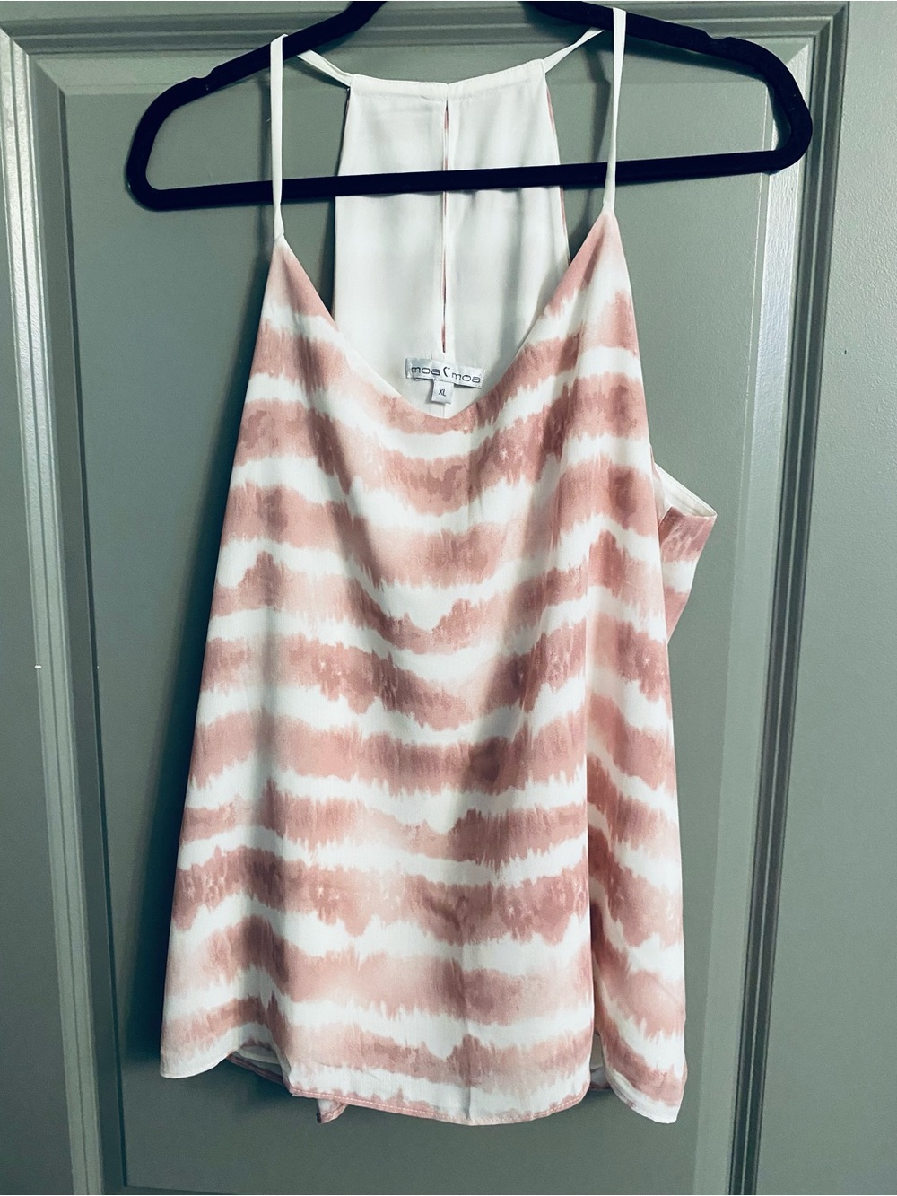 Moa Moa Pink & White Watercolor Stripe Cami